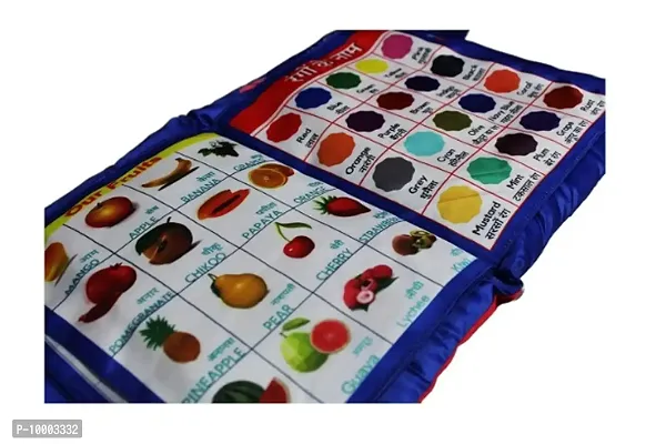Kids Pillow Book McFarlane Cushion Soft Interactive Learning Experience Hindi-English Alphabet, Vegetables, Body Parts, Numbers, Animal, Emojis | Plush Cotton Pillow-thumb4