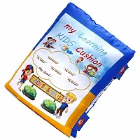 Soft Velvet Learning Cushion Hindi  English Educational Book with Numbers, Animals, Alphabet, Vehicles, Vegetables, Fruits Playbook for Kids Pillow-thumb1
