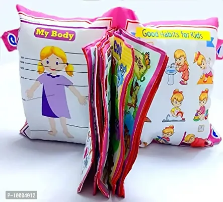 Kids Learning Pillow Cum Book with English and Hindi Alphabets, Numbers/Printed Velvet Learning Cushion/ Velvet Cushion Book