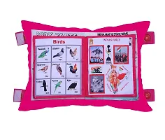 Kids Educational Velvet Learning Baby Pillow Cushion Soft Book Toys for Kids Boys and Girls size: 13*22 Inch 12 things to learn language: English, Hindi, Gujrati | Learning Pillow Graceful Baby Pillow-thumb1