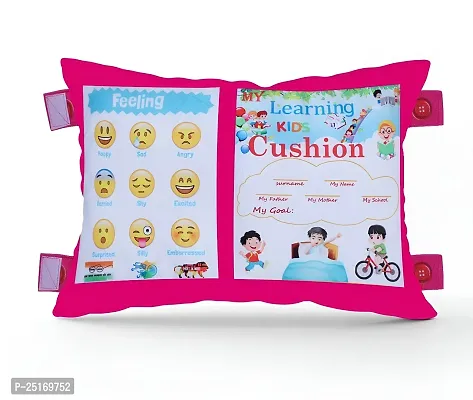 Kids Educational Velvet Learning Baby Pillow Cushion Soft Book Toys for Kids Boys and Girls size: 13*22 Inch 12 things to learn language: English, Hindi, Gujrati | Learning Pillow Graceful Baby Pillow-thumb5