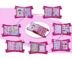 Kid's Learning Cotton Pillow Cum Book with English and Hindi Alphabets, Numbers, Animals Names Learning for Kids Velvet Cushion Book-thumb1