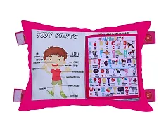Kid's Learning Cotton Pillow Cum Book with English and Hindi Alphabets, Numbers, Animals Names Learning for Kids Velvet Cushion Book-thumb3