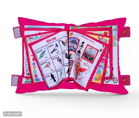 Learning Cushion Pillow Book for Kids with 2 Languages ​​to Learn - English and Hindi, Soft Fabric Cloth Books, Developmental Books for Kids-thumb3