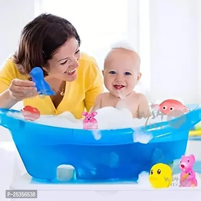 Rubber Colorful Floating Baby Toys Bath Aquatic Animals Chu Chu Toys for Newborn Babies, Kids, Assorted 12 PCS