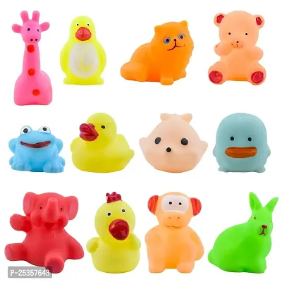 Plastic Baby Bath Chu Chu Colorful Animal Shape Toy (Multicolor, Multi Design) - Set of 12 Pieces-thumb5
