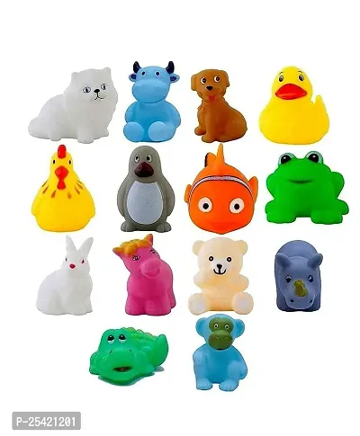 12 Pcs New Born Baby Chu Chu Bath Toys With BPA Free Non-Toxic Bath Toy-thumb0
