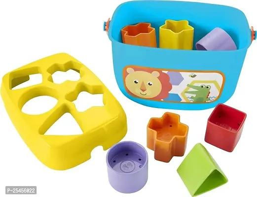 Baby Plastic First Block Shapes and Sorter, 16 Blocks, ABCD Blocks with Other Shapes, Toys for 6 Months to 2 Years Old for Boys and Girls