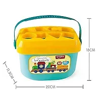 Baby First Blocks Activity Toys Sorter Baby and Toddler Toy ABCD Learning Shape Alphabets Storage Bucket Toys Sorting Game Developmental Educational Toy Children 16 Building Blocks-thumb1