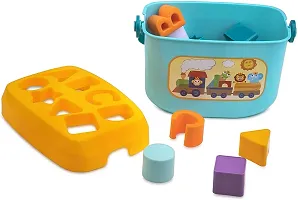 Baby First Blocks Activity Toys Sorter Baby and Toddler Toy ABCD Learning Shape Alphabets Storage Bucket Toys Sorting Game Developmental Educational Toy Children 16 Building Blocks-thumb3