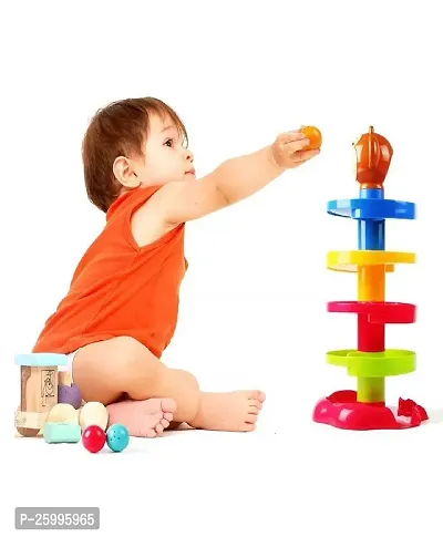 Roll Ball Tower for Toddlers, Ball Drop and Roll Swirling Tower Educational Brain Development Toy Activity  Learning Monkey Toys for Kids Best Gift for Children(5 Layer) Set of 1