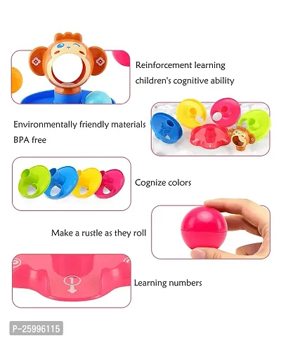 First Class Toys Animal Roll Ball Toy for Kids Above 1 Year. Fun Roll Ball Monkey Toy Drop Game. 5 Layered Stack Educational Toys for The Ball Drop and roll, spiralling Down.-thumb5