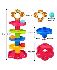 5 Layer Plastic Stack, Drop and Go Ball Drop and Roll Swirling Tower Ramp Development Educational Toys for Baby and Toddler (Multicolour)-thumb4
