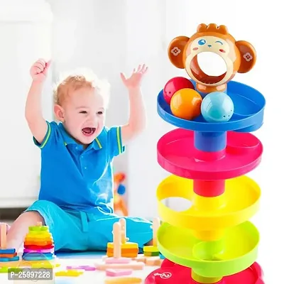 A Roll Ball Toy with 7 Layer Ball Drop Tower Run with Roll Swirling Ramps for Baby and Toddler Educational Development Toy Set-thumb3