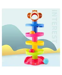 5 Layers Swirling Ball Ramp Roll Ball Toy for Baby Kids | Drop and Go Ball Stack and Toss Game with 3 Balls | Plastic | Multi Color | for Toddlers-thumb4