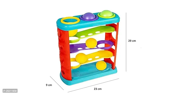 Hammer Knock Ball for Babies and Toddlers - Pound and See The Balls roll Down The ramps for Infants Multicolour-Small-thumb3