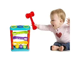 Hammer Knock Ball for Babies and Toddlers - Pound and See The Balls roll Down The ramps for Infants Multicolour-Small-thumb1