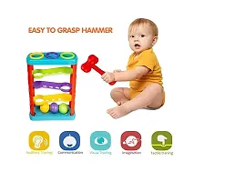 Tower Race Slope Rolling Hammer Ball Toy Set with 3 Balls 1 Hammer Sharp Edges Free Fun Learning Toy for Kids - Multicolor-thumb3