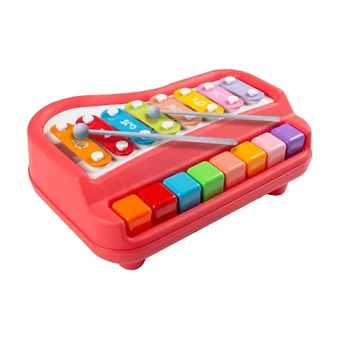 2 in 1 Baby Piano Xylophone Toy for Toddlers 1-3 Years Old, 8 Multicolored Key, Keyboard Xylophone Piano, Musical Learning Instruments Toy for Kids(Girls  Boys)