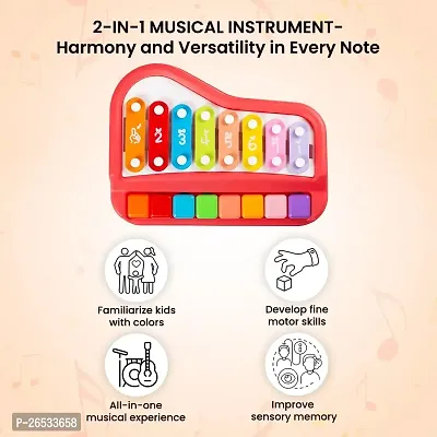 2 in 1 Baby Piano Xylophone Toy for Toddlers 1-3 Years Old, 8 Multicolored Key, Keyboard Xylophone Piano, Musical Learning Instruments Toy for Kids(Girls  Boys)-thumb5