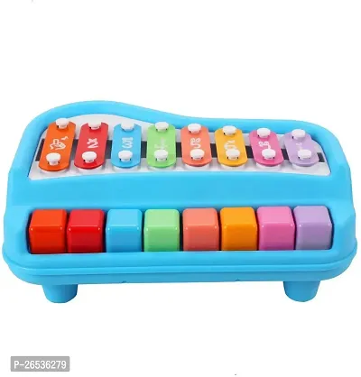 2 in 1 Big Piano Xylophone Musical Toy for Kids (Age 3+) with 8 Keys, 2 Sticks, Keyboard Xylophone Piano - Preschool Musical Learning Instruments Gift Toy for Baby, Kids, Girls, Boys - Blue-thumb2