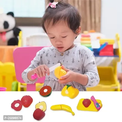 Sliceable Cutting Fruit Vegetable Toys with Chopping Board  Knife Play Set for Kids