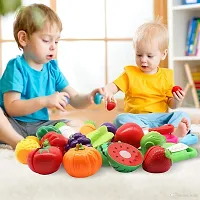 Sliceable Cutting Fruit Vegetable Toys with Chopping Board  Knife Play Set for Kids-thumb3