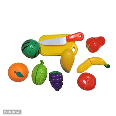 Realistic Sliceable 7 Pcs Fruits Cutting Play Toy Set (5 Fruits and Vegetables Plus Board and Knife)-thumb5
