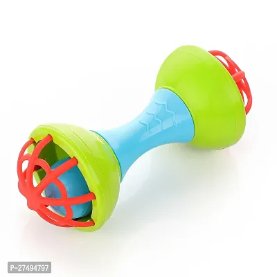 Dumbbell Rattle Toy For Toddler, Soft Rattles Teether Toys For Babies Toy with Learning Cushion Pillow Book Kids with English | Alphabet, Numbers, Animal Names | Kids Learning Toys-thumb2