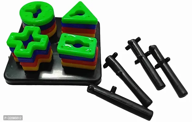 Puzzle  Geometric Shaped Blocks Building Puzzle Toy.-thumb0