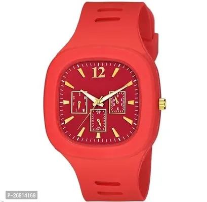 Stylish Red Analog Watch For Men-thumb0