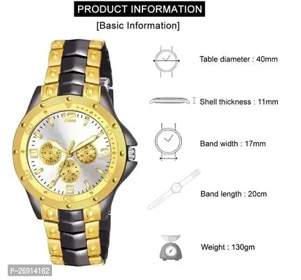 Stylish Golden Metal Analog Watches For Men