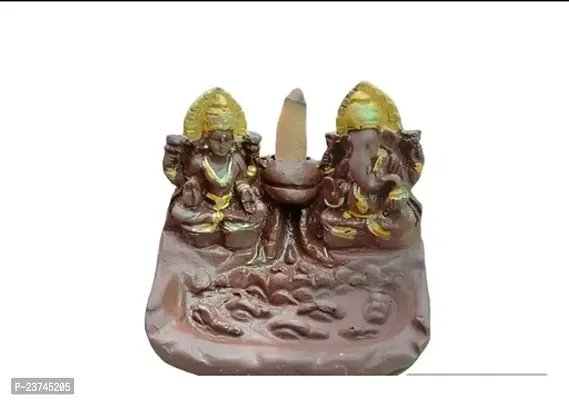 Nds Home Decor Showpiece Laxmi Ganesh Smoki Fountainer With Burner Cone 12 Cm Special For Diwali