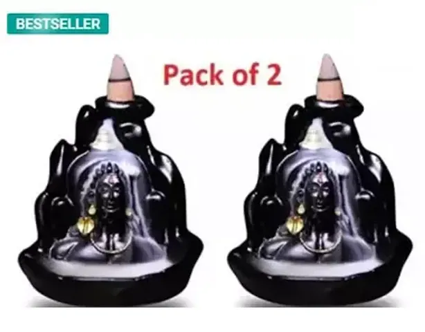 Adiyogi Shiva Smoke Fountain At Home Backflow Decorative Showpiece Art Statue Pack Of 2 Free Cone 20 Pcs