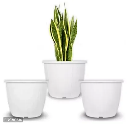 Green Gurus 8 Inch Dura Pot Round Premium Quality Uv Protected No Color Fadeble Pack Of 3 White