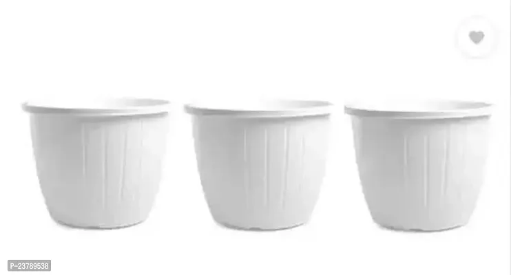 Green Gurus 8 Inch Dura Pot Plant Container Pack Of 3 White Uv Protected Non Fadable Quality White