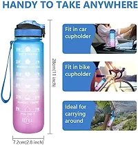 Varkaus 1 Litre Unbreakable Water Bottle with Straw, Cute Sports Water Bottle with Sticker, Large Capacity Reusable Leak Proof Bottle for School, Office, Outdoor Sports-thumb3
