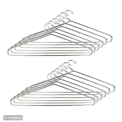 Varkaus Ultra Strong  Durable (Pack of 12) Stainless Steel Hanger for Clothes Hanging | Wardrobe Storage Organizer Rack, Hangers for Saree, Shirts,Trouser, Pants and Multipurpose use (Combo)-thumb0