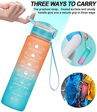 Varkaus 1 Litre Unbreakable Water Bottle with Straw, Cute Sports Water Bottle with Sticker, Large Capacity Reusable Leak Proof Bottle for School, Office, Outdoor Sports-thumb2