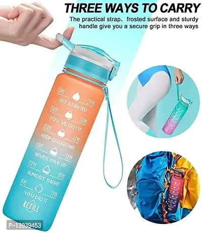 Varkaus 1 Litre Unbreakable Water Bottle with Straw, Cute Sports Water Bottle with Sticker, Large Capacity Reusable Leak Proof Bottle for School, Office, Outdoor Sports-thumb3