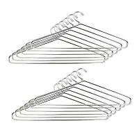 Varkaus Ultra Strong  Durable (Pack of 12) Stainless Steel Hanger for Clothes Hanging | Wardrobe Storage Organizer Rack, Hangers for Saree, Shirts,Trouser, Pants and Multipurpose use (Combo)-thumb1