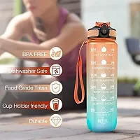Varkaus 1 Litre Unbreakable Water Bottle with Straw, Cute Sports Water Bottle with Sticker, Large Capacity Reusable Leak Proof Bottle for School, Office, Outdoor Sports-thumb4