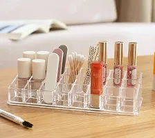 Varkus Acrylic Makeup Organizer Transparent Plastic Cosmetic Storage Box Lipstick/Nail Paint/Polish Holder Display Stand 24 Compartment for Dressing Table Clear Box/Holder Case, Tray (Pack of 1)-thumb3