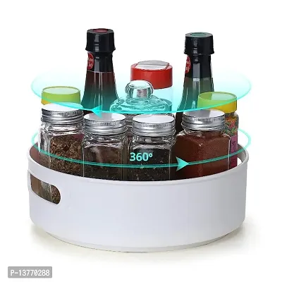 360 Degree Rotating Spice Storage Tray Kitchen Cabinet Turntable Cosmetic Organizer Basket (multi colour)