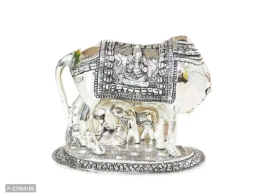 Kamdhenu Cow With Calf And Krishna Ji Showpiece-thumb3