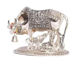 Kamdhenu Cow With Calf And Krishna Ji Showpiece-thumb3