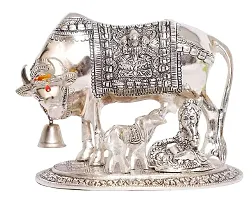 Kamdhenu Cow With Calf And Krishna Ji Showpiece-thumb1