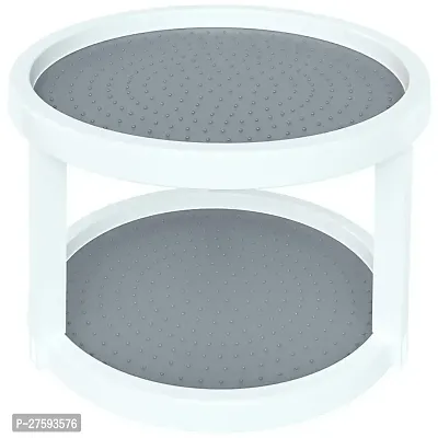 Double Layer Rotating Tray | Lazy Susan Rotating Spice Storage Rack Organizer Shelf for Kitchen or Multipurpose-thumb5