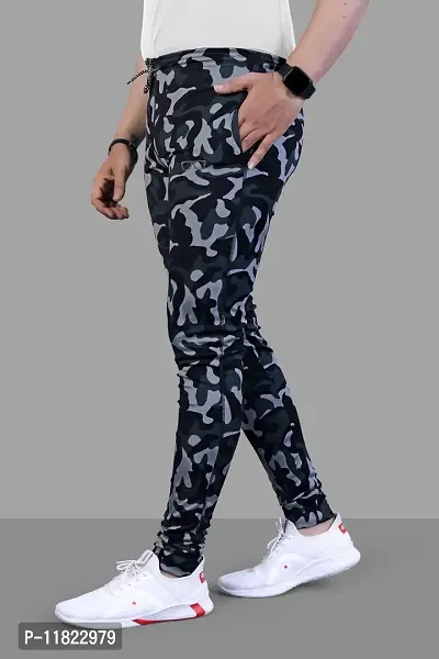 Stylish Multicoloured Cotton Spandex Printed Regular Track Pants For Men Pack Of 2-thumb2