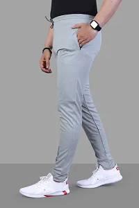 Stylish Grey Cotton Spandex Solid Regular Track Pants For Men Pack Of 2-thumb1